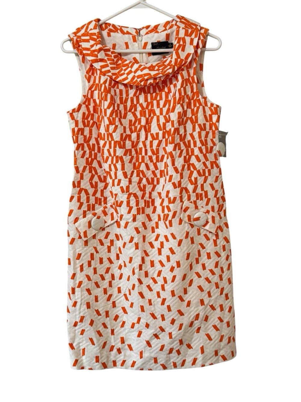 Just Taylor Women Size 4 Sleeveless Lined Dress Cotton Blend Artsy Wedding Guest